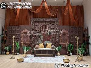 New Shagun Ceremony Stage Decor <b>Frames</b> Custom Buy Most Popular Easily Installation Foldable Golden Backdrop Panels Manufacturers - Product Image 4