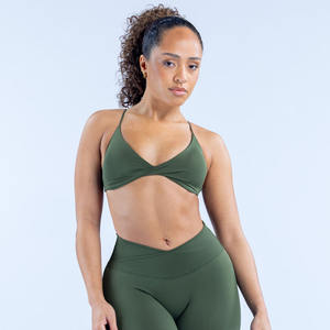 Ensemble de yoga respirant pour le sport : haut de yoga, soutien-gorge de sport athlétique, vêtements de fitness, tenue de sport croisée à taille haute - Product Image 2