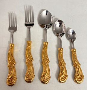 Black Handle Stainless Steel Flatware <b>Set</b> Mirror Finish Cutlery <b>Dinnerware</b> <b>for</b> Wedding Home Dining - Product Image 5