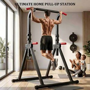 Stazione Multifunzione Pieghevole per Trazioni e Dip, Barra per Trazioni Regolabile a 6 Livelli, Attrezzatura per Allenamento di Forza - Product Image 6