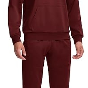 Ensemble de survêtement deux pièces pour homme en coton 100% - Pantalon de jogging imprimé et pantalon évasé avec motif uni pour l'hiver - Product Image 4