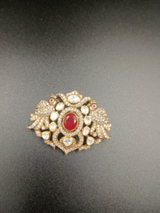 Collar colgante con diseño de pájaro con doblet rojo y piedra polki, joyería para novias, collar colgante hecho a mano para bodas indias. - Product Image 6