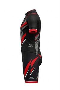 Custom Printed Front Letter Black <b>Red</b> Cycling Jersey Set Short Sleeve <b>Bike</b> Shirt Bib Shorts Moisture-Wicking for Unisex Road - Product Image 2