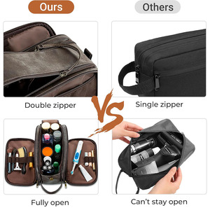 Bolsas de aseo de cuero genuino, bolsa de viaje para baño que ofrece comodidad, organización y una apariencia elegante, bolsas de aseo de cuero. - Product Image 6