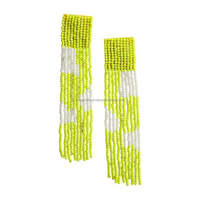 Boucles d'oreilles pendantes unisexes faites à la main, style bohème, motif fleur et note de musique, perles de rocaille multicolores, clé de sol, bijoux fantaisie, cadeau, vente en gros