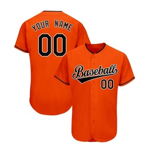 Maillot de baseball professionnel orange et noir pour homme, respirant, 100 % polyester, personnalisable avec noms d'équipe, vente en gros, jusqu'à 6XL - Product Image 3
