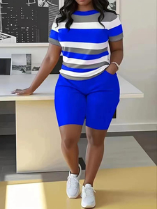 Conjunto de Dos Piezas de Punto Casual de Verano para Mujer con Logotipo Personalizado, Sudadera con Capucha y Cremallera Impermeable Transpirable y Pantalones Cortos Deportivos - Product Image 2