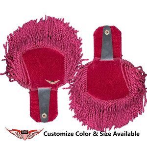 KEW Epaulette Vintage Rojo Antiguo Napoleónico Lujoso Ecológico para Uniforme, Accesorios de Pliegue de Hombro con Flecos, Hilo de Bullion y Mylar - Product Image 2