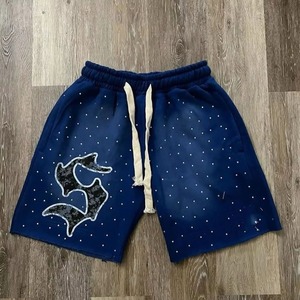 Custom <b>Men's</b> Cotton French Terry <b>Shorts</b> Breathable Quick Dry Elastic Waist Summer Sun Faded Streetwear Acid Wash Distressed - Product Image 5