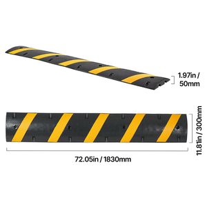 Confezione da 2 Dossi Rallentatrici in Gomma Rinforzata da 1,8 m, Capacità di Carico 22.000 libbre/asse, Protezione Cavi 72, per Applicazioni Stradali - Product Image 5