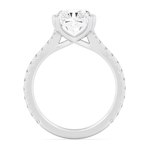 Magnifique bague de fiançailles en or rose 10 carats avec diamants de laboratoire, coupes rondes et émeraude, 566 CTW, bijoux fins de luxe - Product Image 4