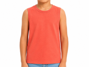Camiseta sin mangas de algodón suave para niños, estilo coral, ligera, informal, cómoda para el día a día, cuello redondo - Product Image 4