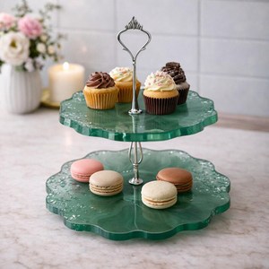 Plateforme de présentation de gâteaux en résine de designer pour pâtisserie, vente en gros - Product Image 3