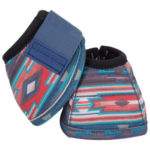 Protège-pattes de cheval personnalisés en PVC à motif sud-ouest unique, style sportif, avec fermeture auto-agrippante bleue - Product Image 1