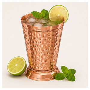 Vaso de Cobre Puro Martillado Hecho a Mano, Estilo Antiguo, para Cócteles, Bares y Restaurantes, con Borde de Perlas - Product Image 6
