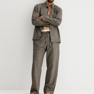 <b>Flannel</b> <b>Pajama</b> Shirt and Pants Sustainable Sleepers Organic Cotton Pyjamas <b>Men</b> Eco Friendly <b>Men's</b> Sleepwear Knit Lounge Set - Product Image 4