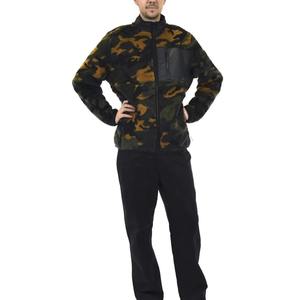 Veste en polaire Sherpa à poils longs, entièrement zippée, camouflage personnalisé, avec poche poitrine contrastante et empiècement, pour la vente en gros de vêtements aux États-Unis - Product Image 6