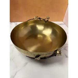 Contemporary Handcrafted Metal <b>Bowl</b> Premium <b>Serving</b> Dish for Modern Home Hotel Dining DecorationRound <b>Ceramic</b> Decorative <b>Bowl</b> - Product Image 1