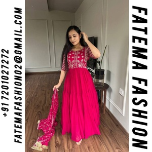 ชุดเดรส Anarkali ดีไซน์ล่าสุดจาก Fatema Fashion สำหรับสุภาพสตรี ผ้า Faux Georgette หนานุ่ม ปักลายปักเลื่อม งานฝีมือแบบดั้งเดิมของอินเดีย รุ่นพิเศษ - Product Image 2