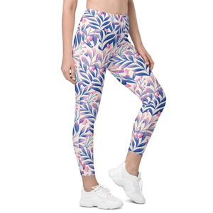 Leggings de yoga imprimés pour femmes, taille haute, extensibles, pantalons de sport, motif floral, vêtements de fitness, course à pied, entraînement - Product Image 5