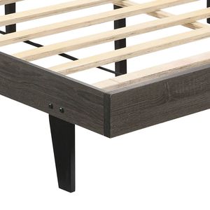 Letto Queen Size Marrone e Grigio Anticato, Elegante e Imbottito - Product Image 3