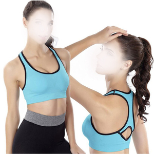 Women's Turquoise Racerback Sports Bra Scoop Neck Medium Support Breathable Yoga <b>Top</b> Seamless Solid Color By Run Apparel - Product Image 4