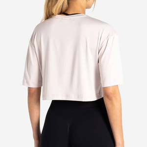 Camiseta Deportiva Personalizada con Estampado, Top Corto Holgado para Mujer, Camiseta Holgada de Manga Corta, Tops Cortos de Algodón - Product Image 3