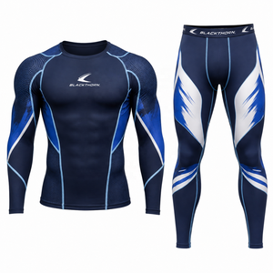 Conjunto de Rash Guard MMA para Hombre, Venta al por Mayor, Sublimado, Manga Larga, Elástico, Sin Costuras, Camiseta y Pantalones Cortos, Uniforme de Lucha, OEM - Product Image 3