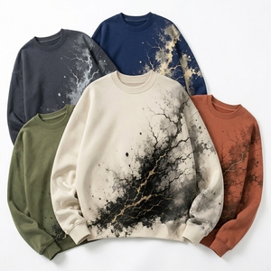 Men's Heavyweight <b>Fleece</b> <b>Sweatshirt</b> Geometric Origami Crane Graphic Print Drop Shoulder Street wear Crew neck - Product Image 6