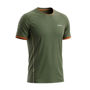 Camiseta Deportiva de Poliéster Verde Oliva para Hombre, 340G, Manga Corta, Cuello Redondo, Corte Regular, Secado Rápido - Product Image 5