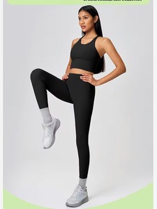 Female Open Back Gym Bra <b>Cross</b> Strap Extended Length Activewear <b>Top</b> Soft Compression Training Garment Manufacturer Apparel - Product Image 2