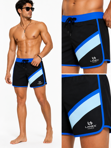 Men’s Custom Black Blue Board Shorts Quick Dry Beach Swim Trunks <b>Surf</b> Shorts Water Sports Apparel OEM ODM Manufacturer - Product Image 2