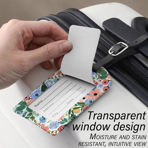 Étiquettes de bagages de voyage personnalisées en cuir PU avec coutures de précision, style pochette, porte-cartes d'embarquement - Product Image 5