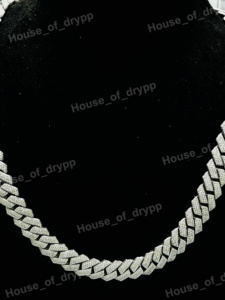 VVS Moissanite Diamond Cuban link <b>Chain</b> <b>Iced</b> Out Moissanite Diamond Custom Initial Luxury Statement <b>Chain</b> Gift For Him Her - Product Image 4