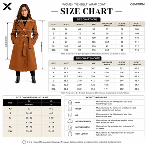 X Custom Women's Tie-Belt <b>Wrap</b> Coat | OEM ODM Premium Wool Cashmere Blend Winter Overcoat <b>Fur</b> Trim | Private Label Fashion Coats - Product Image 6
