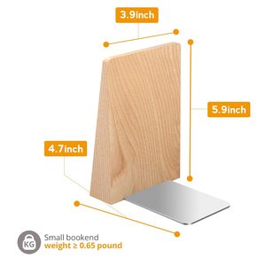 Porte-livres en bois robustes faits à la main pour étagères, décoratifs, pour contenir des livres lourds, pour le bureau, la maison, la bibliothèque - Product Image 4