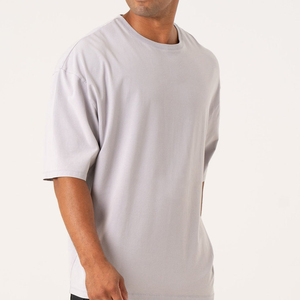 เสื้อยืดคอกลมทรงหลวมโอเวอร์ไซส์ สตรีทแวร์ ผ้าทอระบายอากาศ น้ำหนัก 200 กรัม สำหรับผู้ชาย พิมพ์โลโก้ได้ตามต้องการ ขายส่ง - Product Image 3