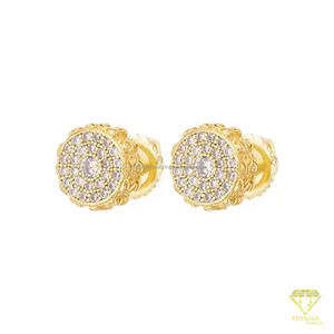 Pendientes de Plata 925 con Diseño Floral, Piedras Redondas en Racimo y Marco Detallado, Joyería de Moda para Minoristas y Revendedores - Product Image 2