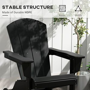 Sedia a dondolo Adirondack nera da esterno in HDPE effetto legno per giardino, patio, sala da pranzo, pieghevole, per veranda - Product Image 4