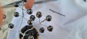 Árbol de la vida hecho a mano con 6 mm (25 cuentas) de moissanita negra para decoración del hogar, regalo para ella/él. - Product Image 2