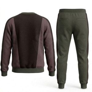 Ensemble de survêtement moderne pour homme en tissu polaire doux, coupe décontractée et confortable, tenue athlétique élégante pour l'entraînement, les voyages et la mode urbaine - Product Image 2