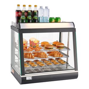 Calentador de Alimentos Comercial de 3 Niveles con Luz LED de 1200W, Capacidad de 75L, Calentamiento por Vapor para Hamburguesas, Almacenamiento Superior y Estantes Ajustables - Product Image 1