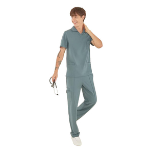 OEM ODM Nursing Staff Suit Medical <b>Scrubs</b> Set With Cargo Pockets And Button Unisex Healthcare Pharmacy Medical Uniform - Product Image 1