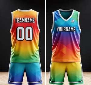 Maillots de basket-ball personnalisés pour hommes, réversibles, unis, respirants, imprimés, ensemble uniforme unisexe, vente en gros 2026 - Product Image 4