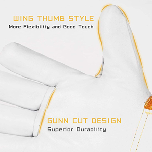 ถุงมือเชื่อมหนังแพะกันบาด ทนความร้อน สำหรับงานเชื่อมทิก - Product Image 2