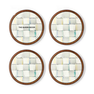 Stylish Look Designer Enamel Finish Round Shape Wooden Coaster Wedding and <b>Parties</b> <b>Table</b> Centerpiece Decoration & Supplies - Product Image 1