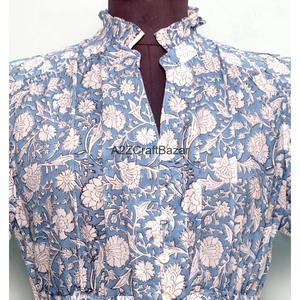 Robe Courte en Coton pour Femme, Col en V, Manches Courtes, Taille Haute, Coupe Trapèze, Imprimé Floral Numérique, Lavable, Respirante, Idéale pour le Bureau - Product Image 4