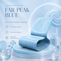 Fauteuil sculptural imprimé en 3D, mobilier ergonomique moderne pour salon, collection Lollipop, bleu Peak, fabriqué en Chine