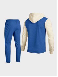 TRIBON SPORTS Chándal de Forro Polar Azul con Capucha para Hombre, Largo, Informal, para Otoño, Transpirable, de Poliéster y Algodón, Corte Regular, Cierre de Cremallera - Product Image 5