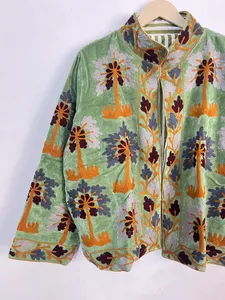 Chaqueta de Invierno Unisex de Algodón y Terciopelo con Bordado Suzani, Estilo Bohemio Hippie Indio, para Compra al por Mayor - Product Image 4